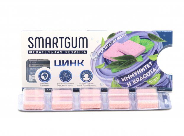фото упаковки Smartgum Цинк Иммунитет и красота мята