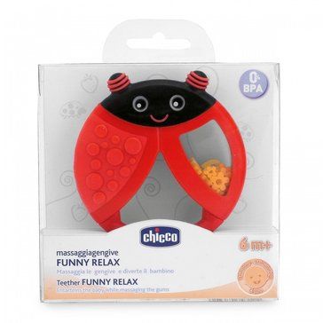 фото упаковки Chicco Funny Relax Прорезыватель Божья Коровка с погремушкой 6+