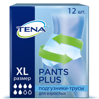Подгузники-трусы для взрослых Tena Pants Plus, XL, 120-160 см, 12 шт.