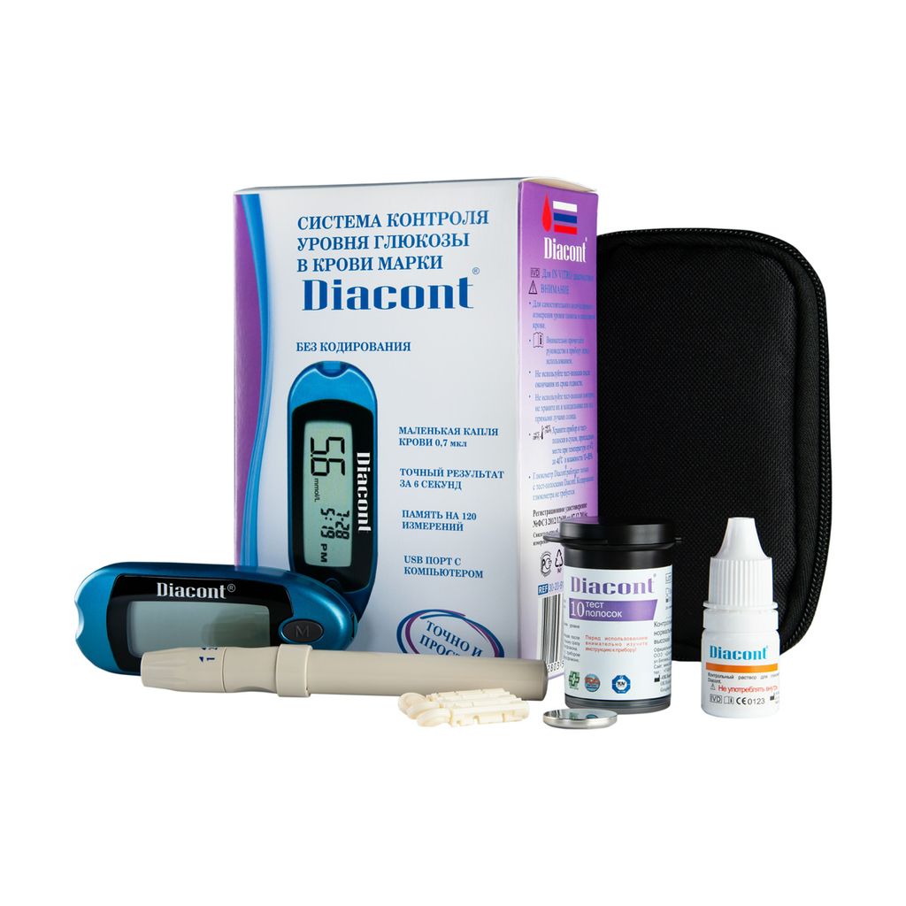 Diacont глюкометр Компакт, набор, 1 шт. купить по цене от 990 руб в Самаре, заказать с доставкой в аптеку, инструкция по применению, отзывы, аналоги, Биотек
