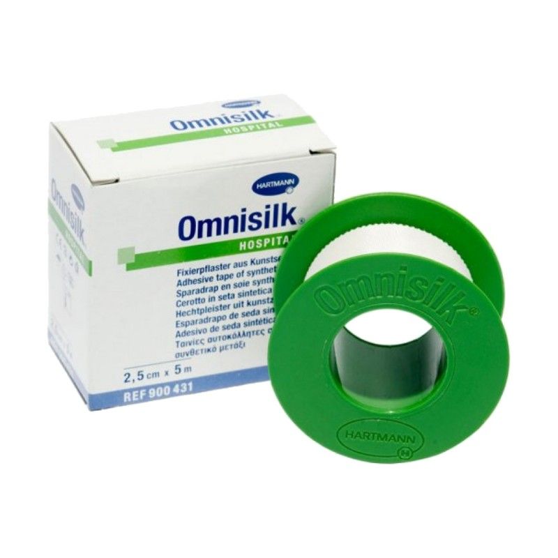 Omnisilk Пластырь фиксирующий, 5мх2.5см, пластырь медицинский, шелковая основа, 1 шт.