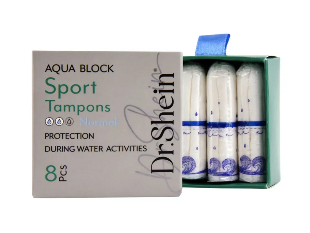 Dr.Shein Тампоны спортивные Aqua Block, 2 капли, тампоны женские гигиенические, 8 шт.
