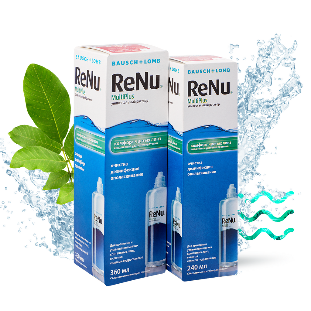 ReNu Multi Plus, раствор для обработки и хранения мягких контактных линз, 360 мл, 1 шт.