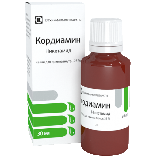 Кордиамин, 25%, капли для приема внутрь, 30 мл, 1 шт. купить по цене от 86 руб в Самаре, заказать с доставкой в аптеку, инструкция по применению, отзывы, аналоги, Татхимфармпрепараты