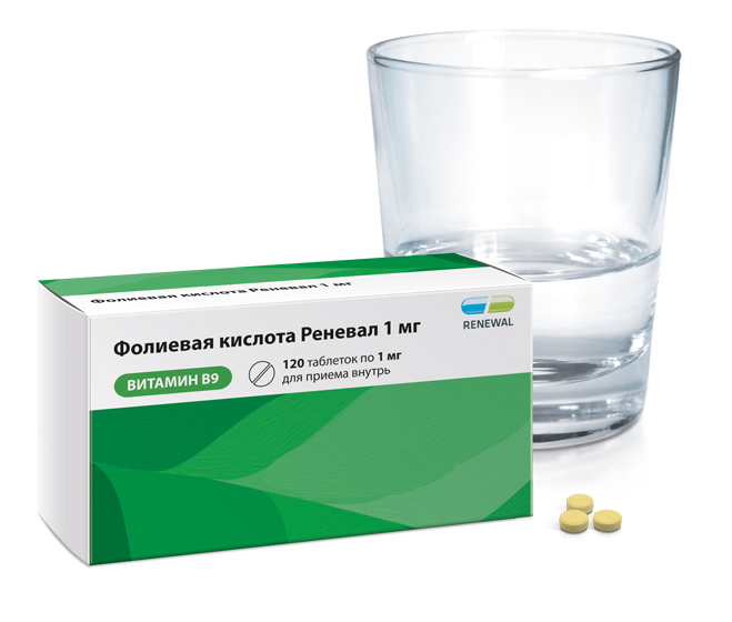 Фолиевая кислота Реневал, 1 мг, таблетки, 120 шт.