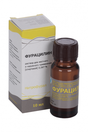 фото упаковки Фурацилин, 0.067%, раствор для наружного применения спиртовой, 10 мл, 1 шт. фото упаковки Фурацилин