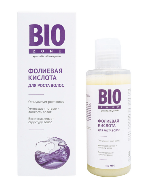 BioZone Фолиевая кислота для роста волос, для увлажнения и укрепления волос, 150 мл, 1 шт.