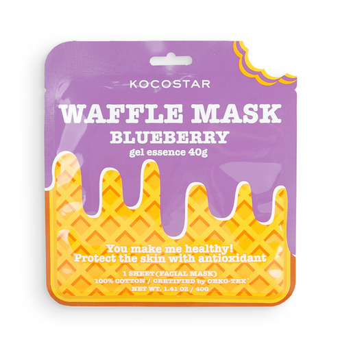 Kocostar Маска для лица противовоспалительная вафельная, маска для лица, Черничное наслаждение, 40 г, 1 шт.
