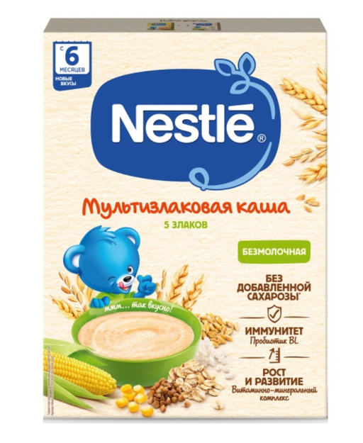 Nestle Каша Мультизлаковая 5 злаков, для детей с 6 месяцев, каша детская безмолочная, 200 г, 1 шт.