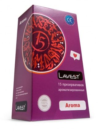 Lavest Aroma Презервативы ароматизированные, презервативы, с ароматом апельсина, 15 шт.