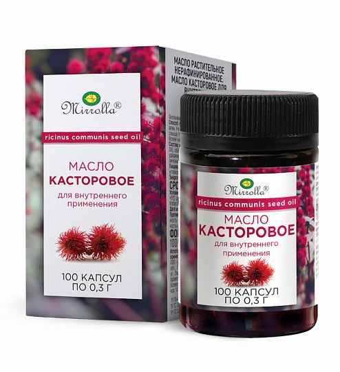 Mirrolla Масло касторовое для внутреннего применения, капсулы, 100 шт.