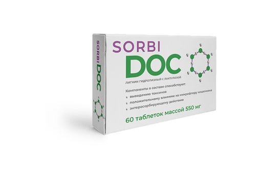 Sorbidoc Лигнин с лактулозой, таблетки, 60 шт.