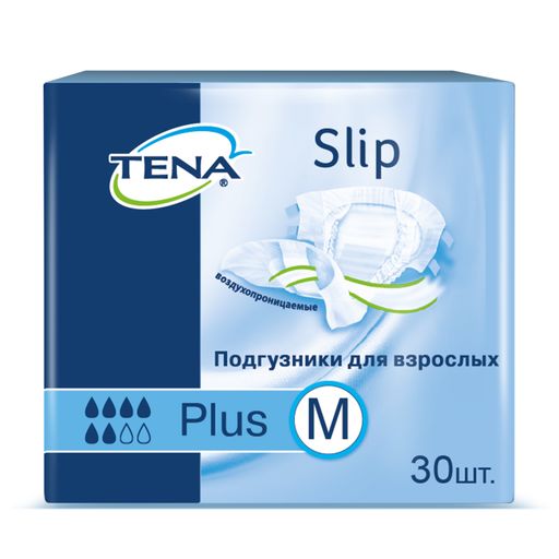 Подгузники для взрослых Tena Slip Plus, Medium M (2), Plus (6 капель), 30 шт.