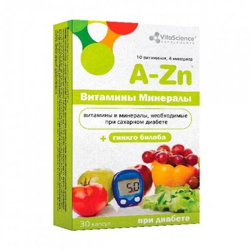 Vitascience Витаминный комплекс от A до Zn при диабете, таблетки, 30 шт.