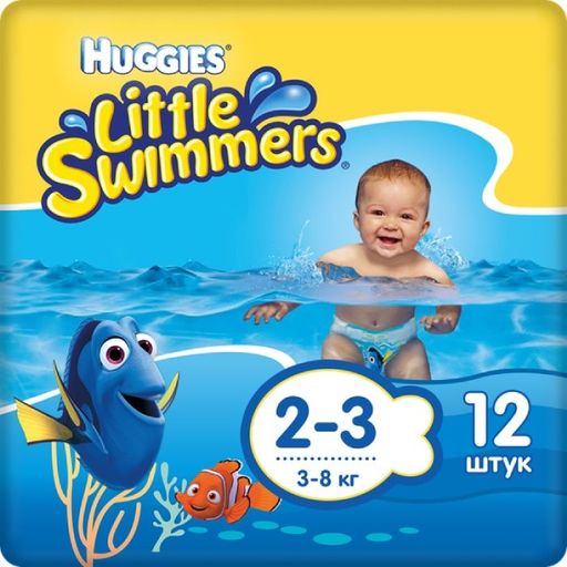 Huggies Подгузники-трусики для плавания, р. 2-3, 3-8 кг, 12 шт.