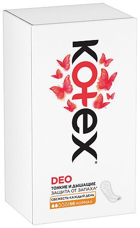 Kotex Normal Deo прокладки ежедневные, прокладки гигиенические, 56 шт.