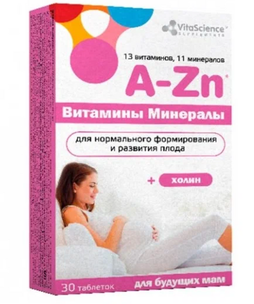 Vitascience Витаминно-минеральный комплекс от A до Zn, таблетки, для беременных и кормящих женщин, 30 шт.
