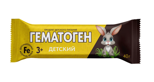 Гематоген детский, плитка, 40 г, 1 шт.