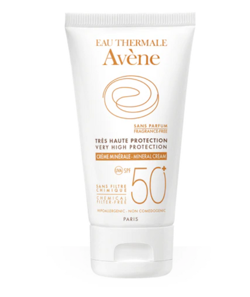 Avene солнцезащитный крем с минеральным экраном SPF50+, крем, 50 мл, 1 шт.